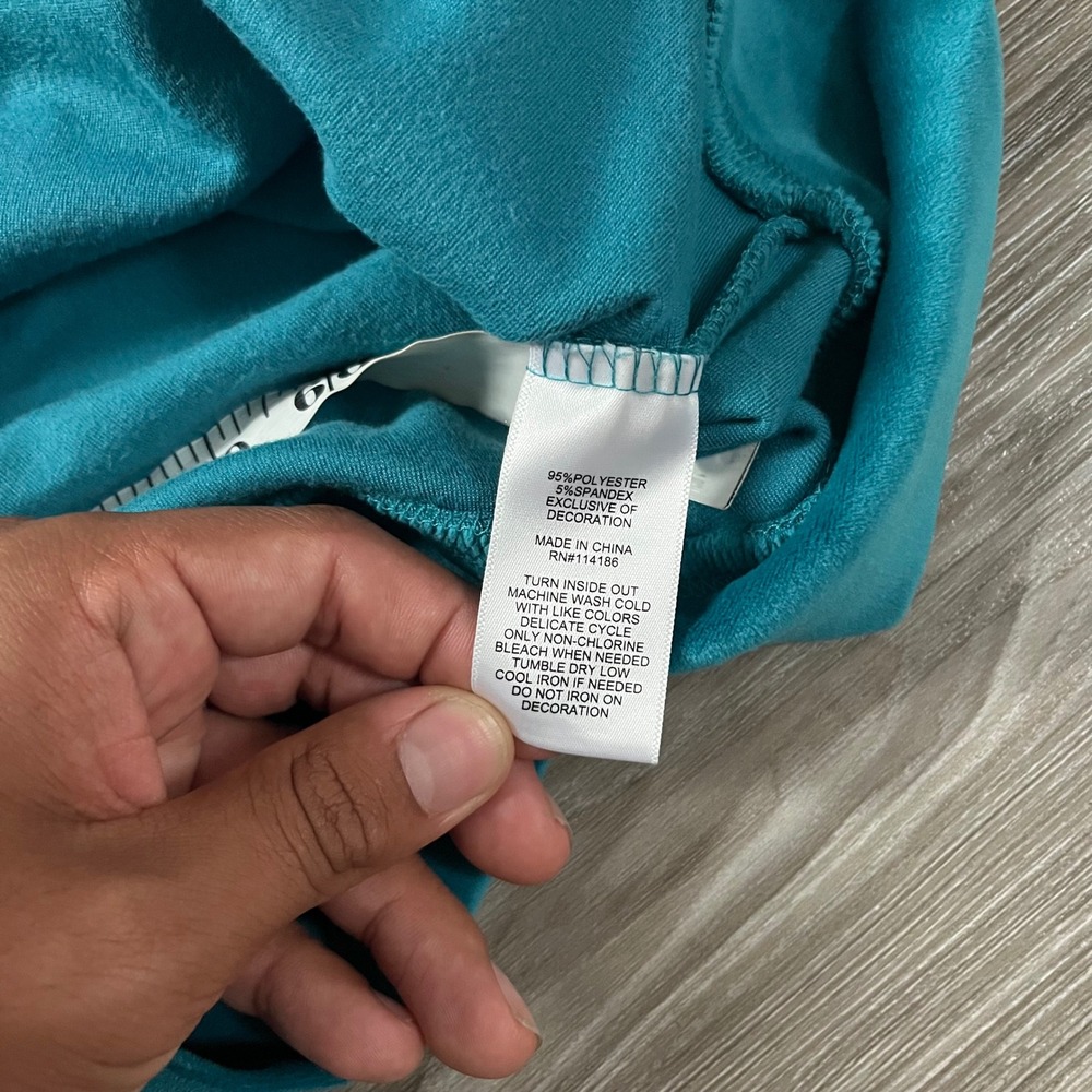 Juicy Couture Teal Velour Zip Up Hoodie Silver Crown Graphic XL - Picture 5 of 7